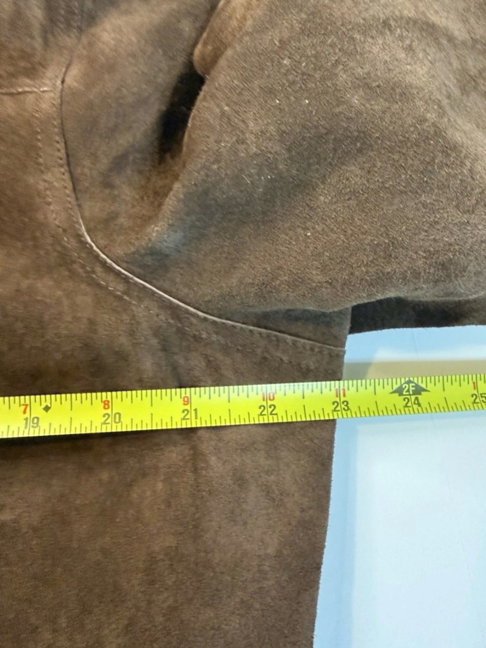 Isaac Mizrahi Women's XXL 100% Suede Leather Full Zip Motorcycle Jacket Brown - Picture 8 of 10